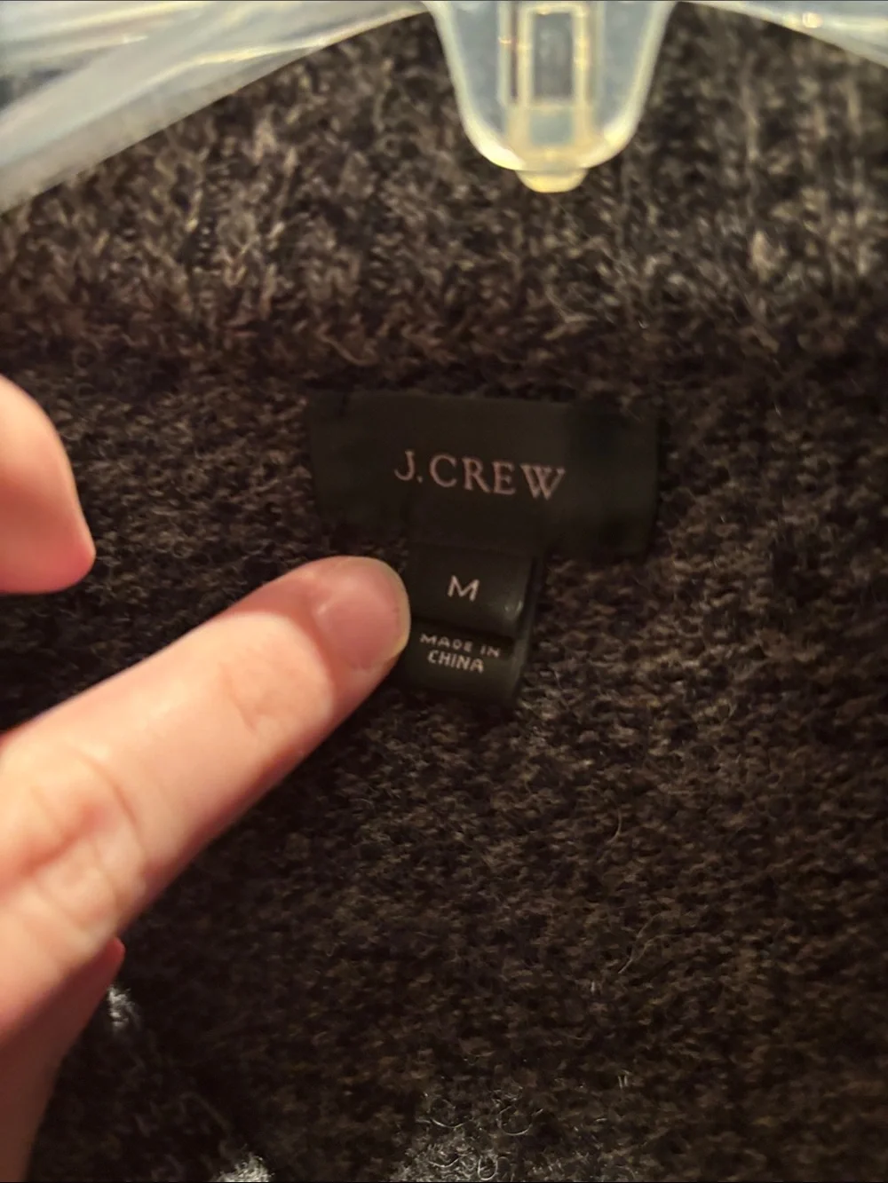 J. Crew Men’s Charcoal Zip-Front Wool Sweater